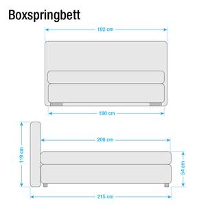 Boxspringbed Lifford structuurstof - Antraciet - 180 x 200cm - Bonell-binnenveringmatras - H2 zacht