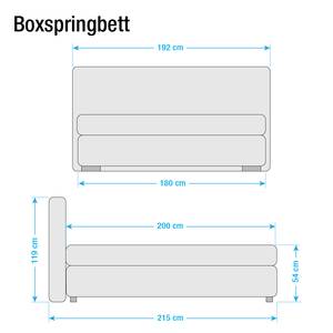 Boxspringbett Lifford Strukturstoff - Beige - 180 x 200cm - Bonellfederkernmatratze - H2