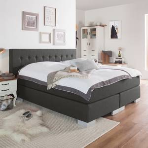 Letto boxspring Loimaa Tessuto - Grigio scuro - 140 x 200cm