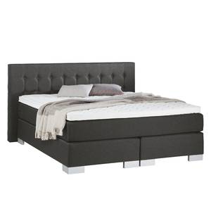 Letto boxspring Loimaa Tessuto - Grigio scuro - 140 x 200cm