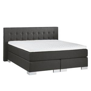 Boxspringbett Loimaa Webstoff - Dunkelgrau - 140 x 200cm