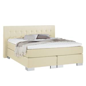 Boxspringbett Loimaa Webstoff - Ecru - 160 x 200cm