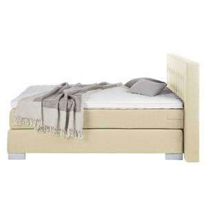 Boxspringbett Loimaa Webstoff - Ecru - 160 x 200cm