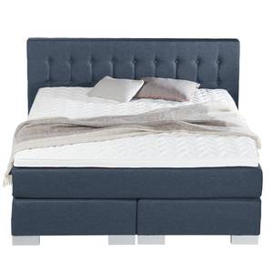 Lit boxspring Loimaa Tissu - Bleu jean - 160 x 200cm