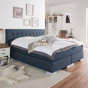 Boxspringbett Loimaa Webstoff - Jeansblau - 160 x 200cm