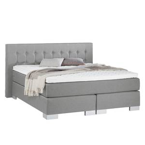 Lit boxspring Loimaa Tissu - Platine - 180 x 200cm