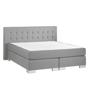 Boxspringbett Loimaa Webstoff - Platin - 140 x 200cm