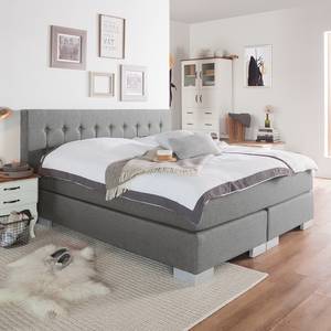 Letto boxspring Loimaa Tessuto - platino - 160 x 200cm