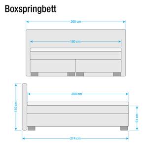 Lit boxspring Loimaa Tissu - Noir - 180 x 200cm