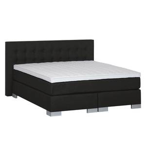 Lit boxspring Loimaa Tissu - Noir - 140 x 200cm