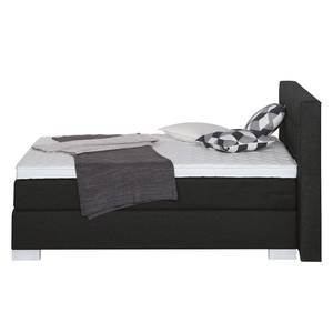 Lit boxspring Loimaa Tissu - Noir - 140 x 200cm