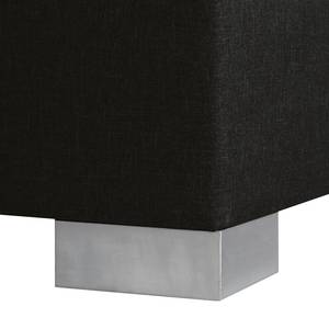 Lit boxspring Loimaa Tissu - Noir - 140 x 200cm