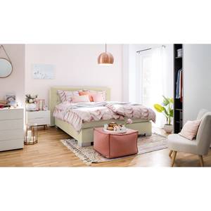 Letto boxspring Loimaa Tessuto - Ecrù - 200 x 200cm