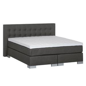 Boxspringbett Loimaa Webstoff - Dunkelgrau - 200 x 200cm