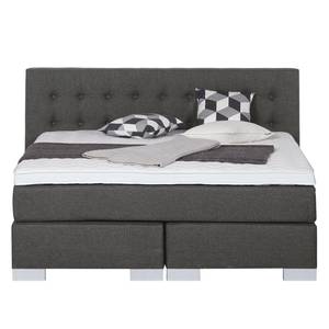 Boxspringbett Loimaa Webstoff - Dunkelgrau - 200 x 200cm