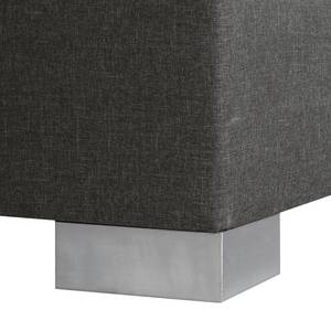 Lit boxspring Loimaa Tissu - Gris foncé - 200 x 200cm