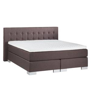 Lit boxspring Loimaa Tissu - Marron noix de coco - 200 x 200cm