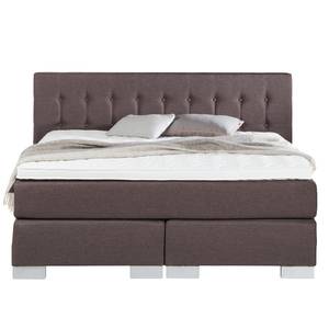 Boxspringbett Loimaa Webstoff - Kokosnuss Braun - 200 x 200cm