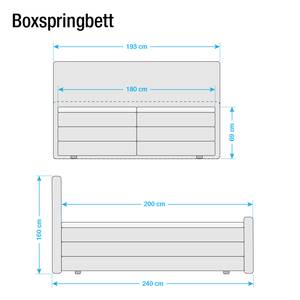 Boxspringbett Lulea Webstoff - Grau