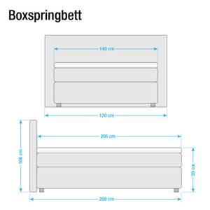 Lit boxspring Luna Tissu - Gris