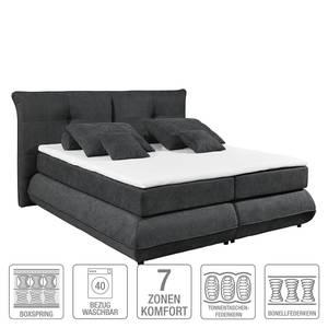 Boxspringbett Marquesa Microvelours - Anthrazit