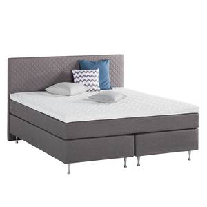 Boxspringbett Massawa Webstoff - Grau - 160 x 200cm