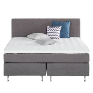 Boxspringbett Massawa Webstoff - Grau - 140 x 200cm