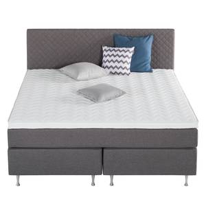 Boxspringbett Massawa Webstoff - Grau - 160 x 200cm