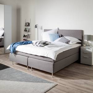 Boxspring Massawa geweven stof - grijs - 140 x 200cm