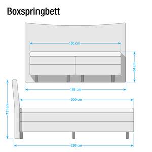 Lit boxspring Maum II Tissu - Gris clair