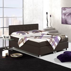 Boxspringbett Melody inklusive Topper - Strukturstoff - Anthrazit - 160 x 200cm - Kaltschaummatratze - H2 - Kaltschaumtopper