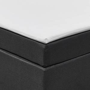 Lit boxspring Meran Tissu - Noir - 140 x 200cm