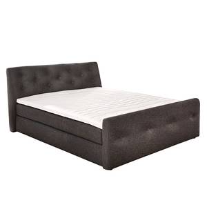 Lit boxspring Mid East Surmatelas fourni - Tissu plat marron