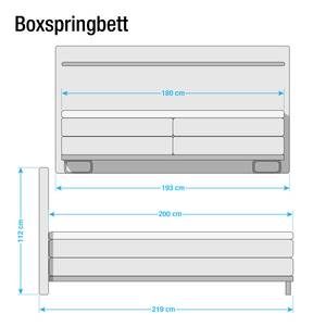 Lit boxspring Millenia (avec éclairage) Tissu - Limon