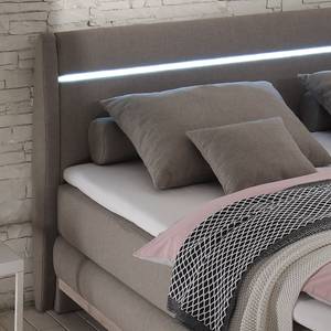 Lit boxspring Millenia (avec éclairage) Tissu - Limon