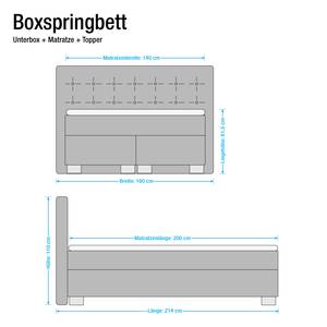 Boxspring Minette kunstleer - Zwart - 140 x 200cm - Ton-pocketveringmatras - H2 zacht