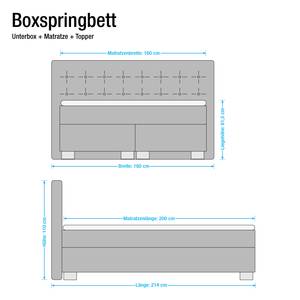 Boxspringbett Minette Kunstleder Weiß - 160 x 200cm - Tonnentaschenfederkernmatratze - H2