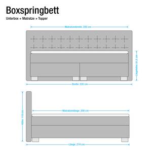 Boxspring Minette kunstleer - Ecrú - 200 x 200cm - Ton-pocketveringmatras - H2 zacht