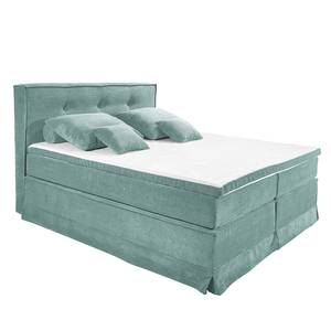 Boxspringbett Mohil Cord Microfaser - Babyblau