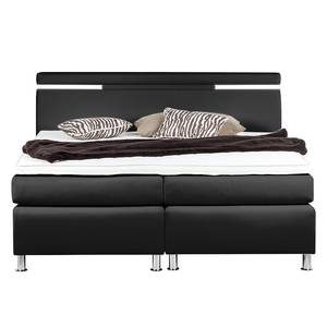 Lit boxspring Moonlight IV Surmatelas - Noir - 140 x 200cm - Matelas à ressorts Bonnell - Ressorts Bonnell