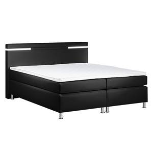 Lit boxspring Moonlight IV Surmatelas - Noir - 140 x 200cm - Matelas à ressorts Bonnell - Ressorts Bonnell