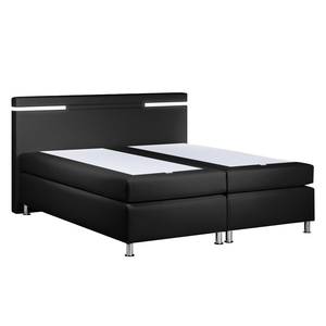 Lit boxspring Moonlight IV Surmatelas - Noir - 140 x 200cm - Matelas à ressorts Bonnell - Ressorts Bonnell