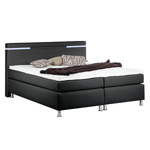 Boxspring Moonlight lV inclusief topper - Zwart - 140 x 200cm - Bonell-binnenveringmatras - Bonellvering