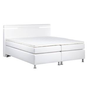 Boxspringbett Moonlight IV inklusive Topper - Weiß - 140 x 200cm - Bonellfederkernmatratze - Bonellfederkern