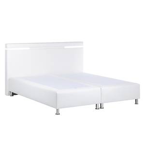 Lit boxspring Moonlight IV Surmatelas - Blanc - 140 x 200cm - Matelas à ressorts Bonnell - Ressorts Bonnell