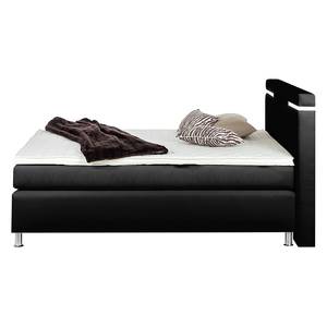 Lit boxspring Moonlight IV Surmatelas - Noir - 180 x 200cm - Matelas à ressorts Bonnell - Ressorts Bonnell