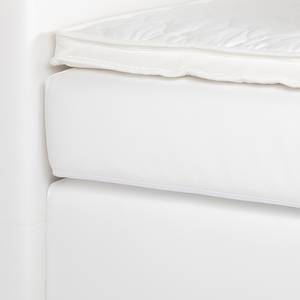 Lit boxspring Moonlight IV Surmatelas - Blanc - 200 x 200cm - Matelas de mousse froide - Ressorts ensachés