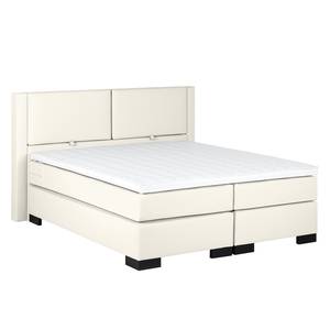 Boxspringbett Brilliant Night 200 x 200cm - H2 bis 80 kg - Bonellfederkern - Schwarz - Creme - 200 x 200cm - Tonnentaschenfederkernmatratze - H2