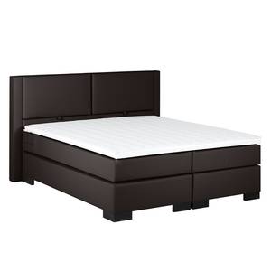 Lit boxspring Brilliant Night Marron foncé - 180 x 200cm - Matelas à ressorts bombés ensachés - D3 medium