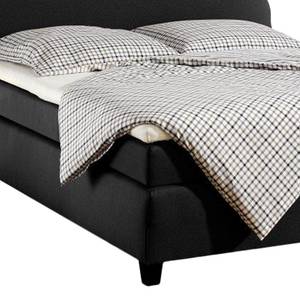 Boxspringbett Nevan Webstoff - Anthrazit - 100 x 200cm - Bonellfederkernmatratze - H2